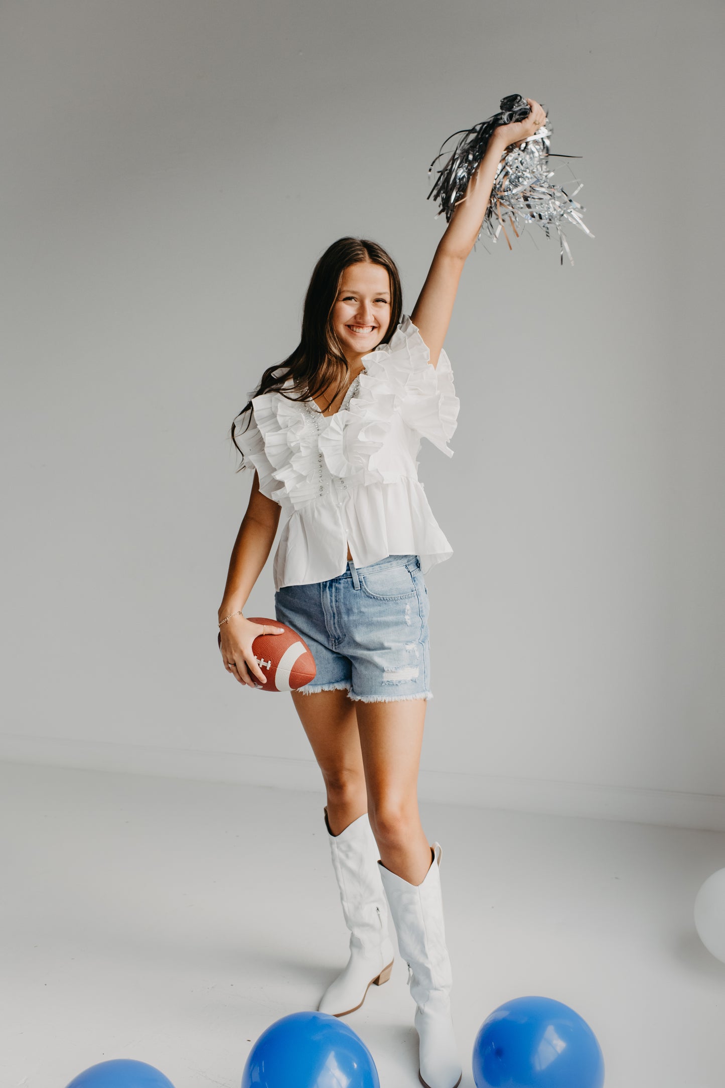 Game Day Ruffles in White