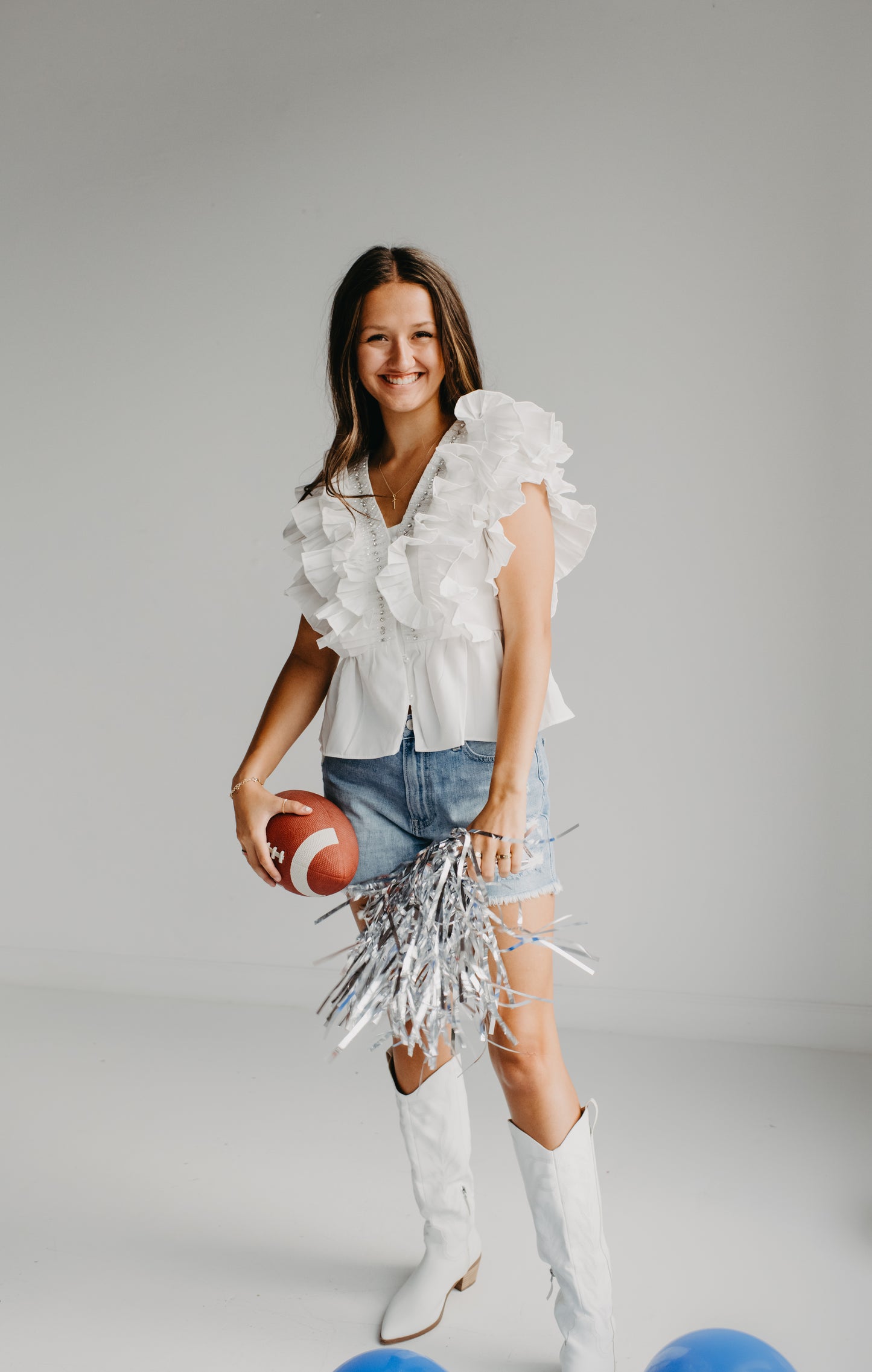 Game Day Ruffles in White