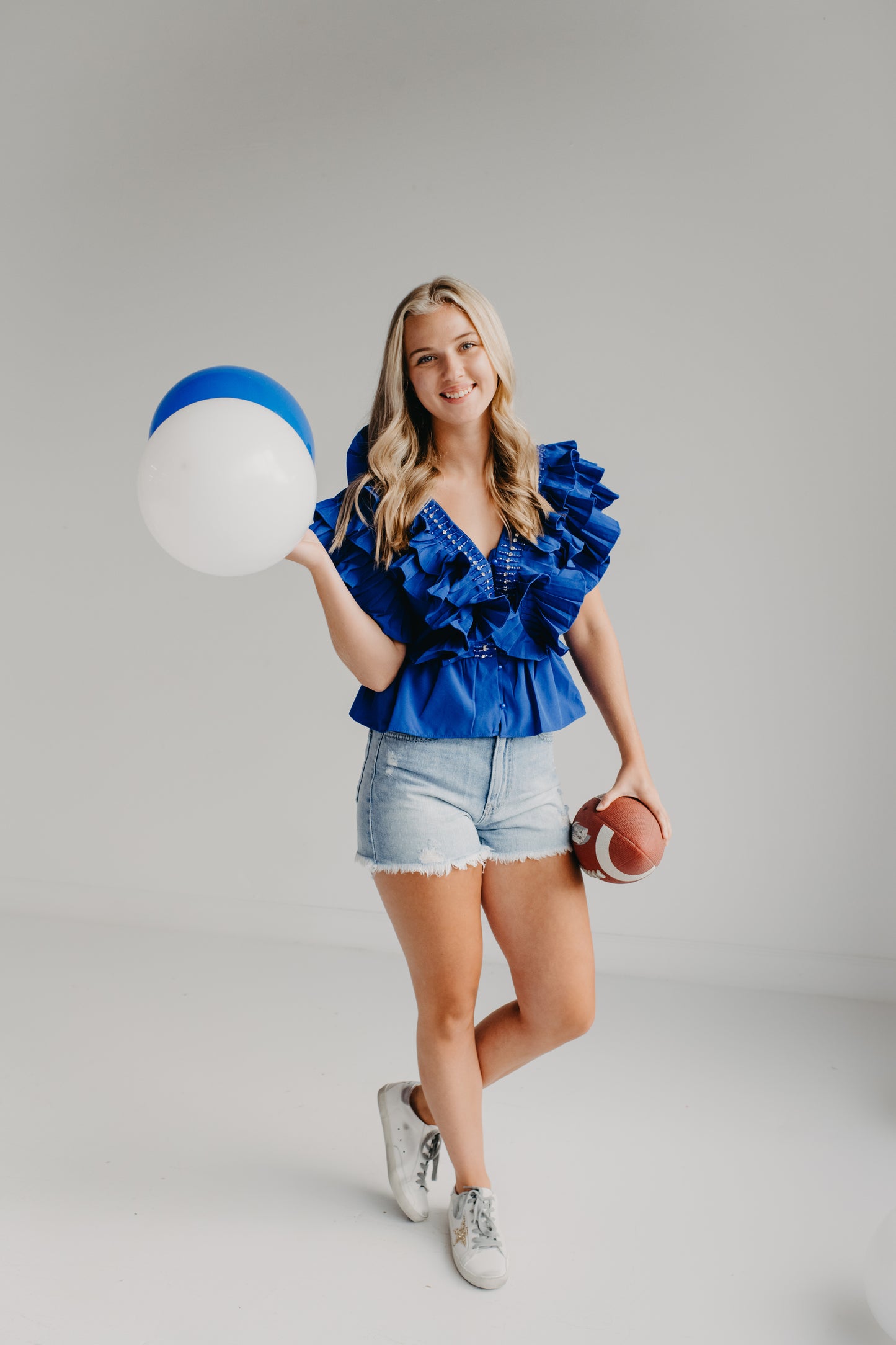 Game Day Ruffles in Blue
