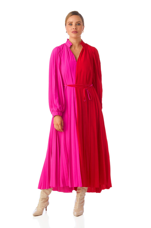 Leah Dress - Mollie Pink Lollipop Red