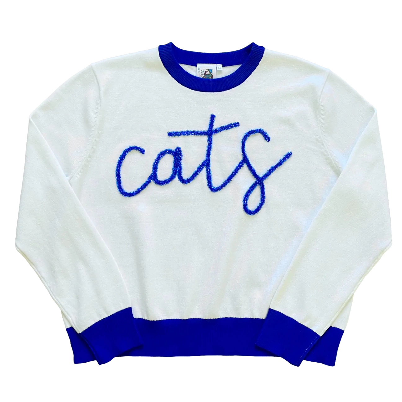 Glitter Script Cats Long Sleeve Sweater