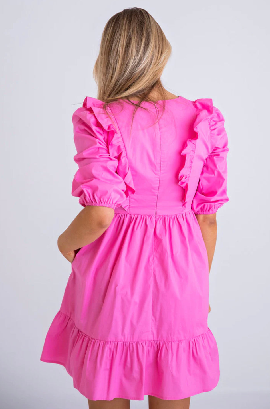 Kennadi Hot Pink Poplin Dress