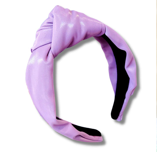 Lavender Vegan Leather Knotted Headband