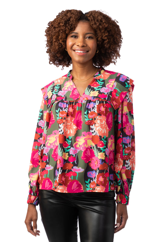 Gaines Top - Floral Forest
